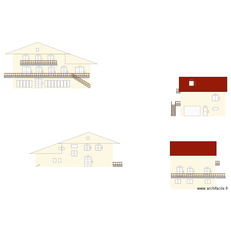 Plan de facade et toiture Le thillot DEMO. Plan de 8 pièces et 368 m2