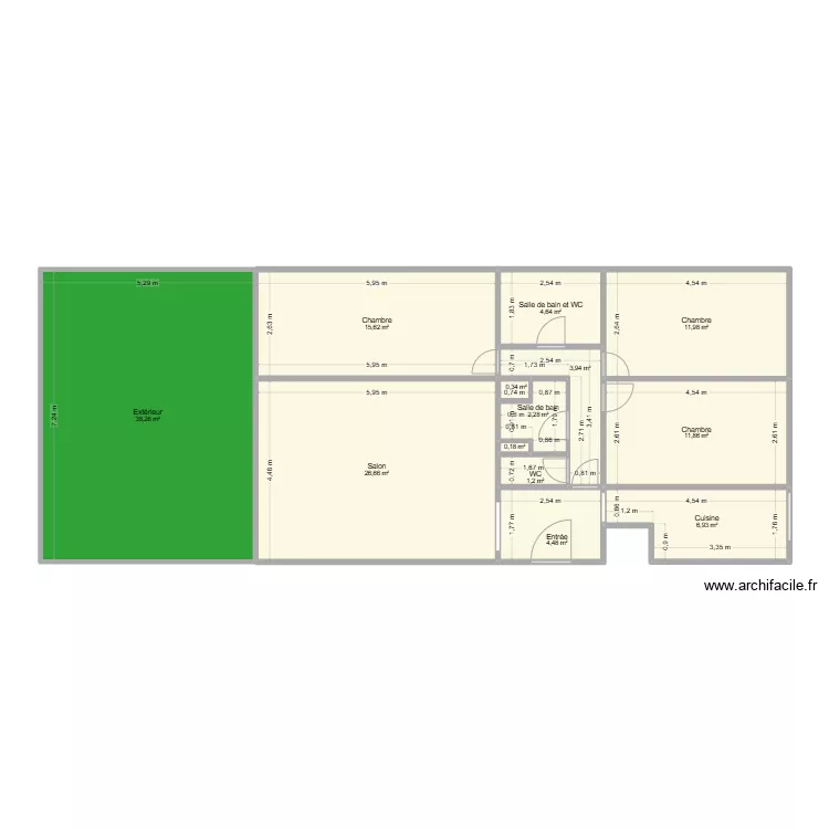 Plan Aguesseau avec cotes mesur&eacute;es. Plan de 