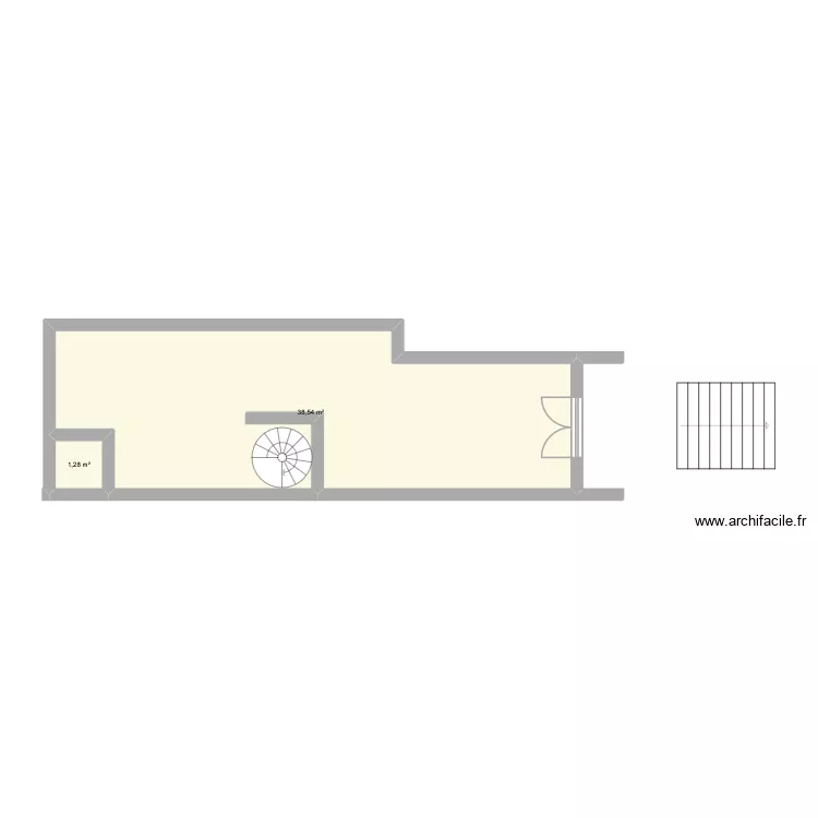 entr&eacute;e Meynardi&egrave;re. Plan de 2  et 40 m²
