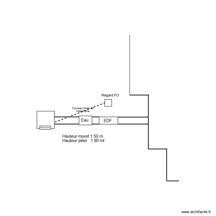 plan muret devant Maison. Plan de 0 pièce et 0 m2