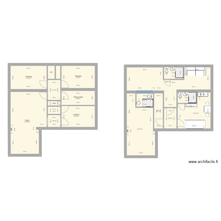 MIMI . Plan de 18 pièces et 135 m2