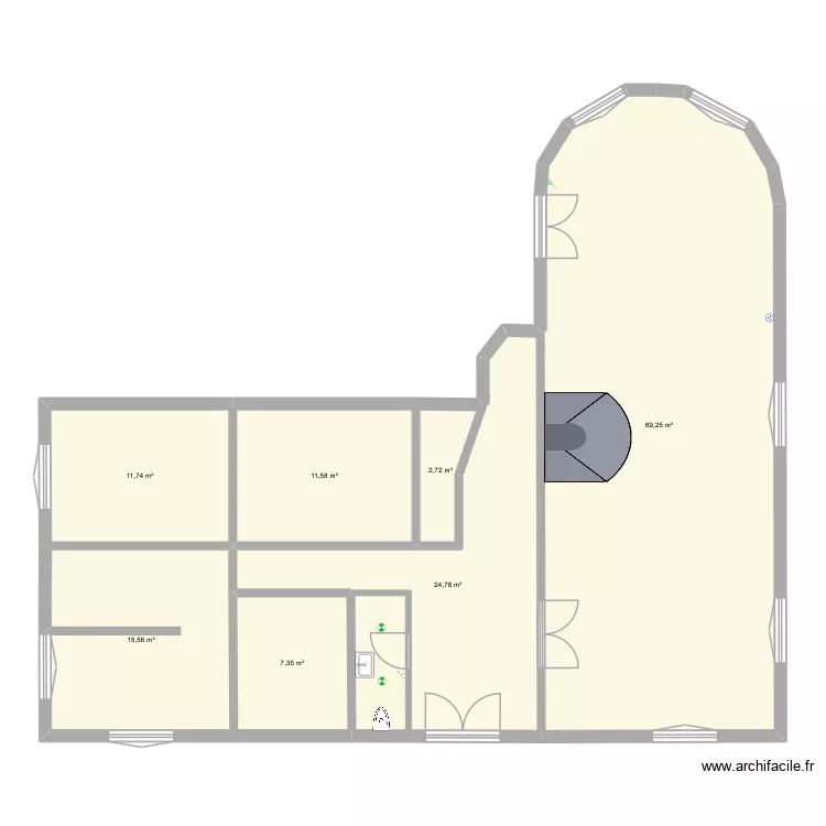 Maison sainte Anne. Plan de 7 Pièces et 143 m²
