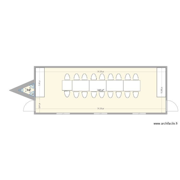 roulotte. Plan de 12 pièces et 115 m2