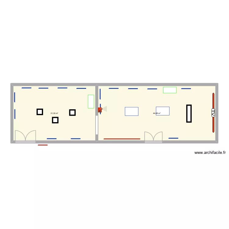 Expo Arsene Isabelle. Plan de 2  et 76 m²