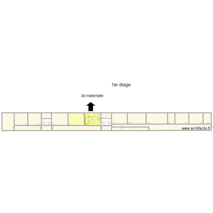 1er etage. Plan de 23 pièces et 1027 m2