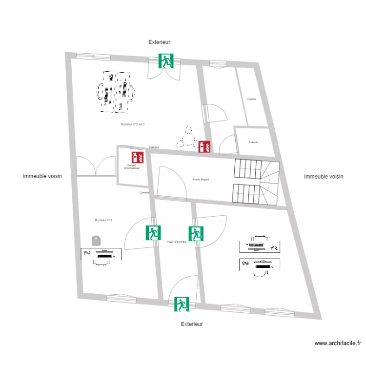 Apt Bureau Plan évacuation. Plan de Apt Bureau Plan évacuation. Plan de