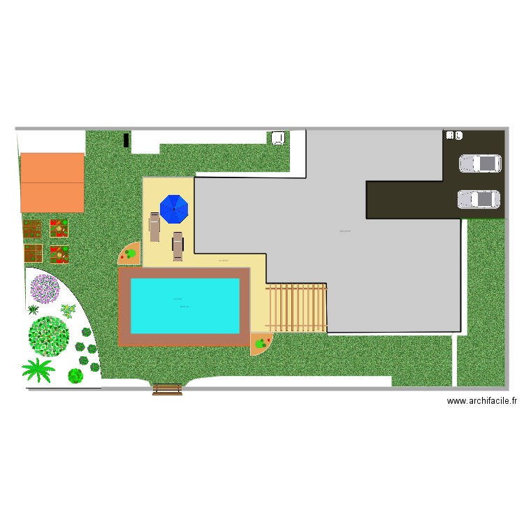 plan terrasse piscine. Plan de 0 pièce et 0 m2