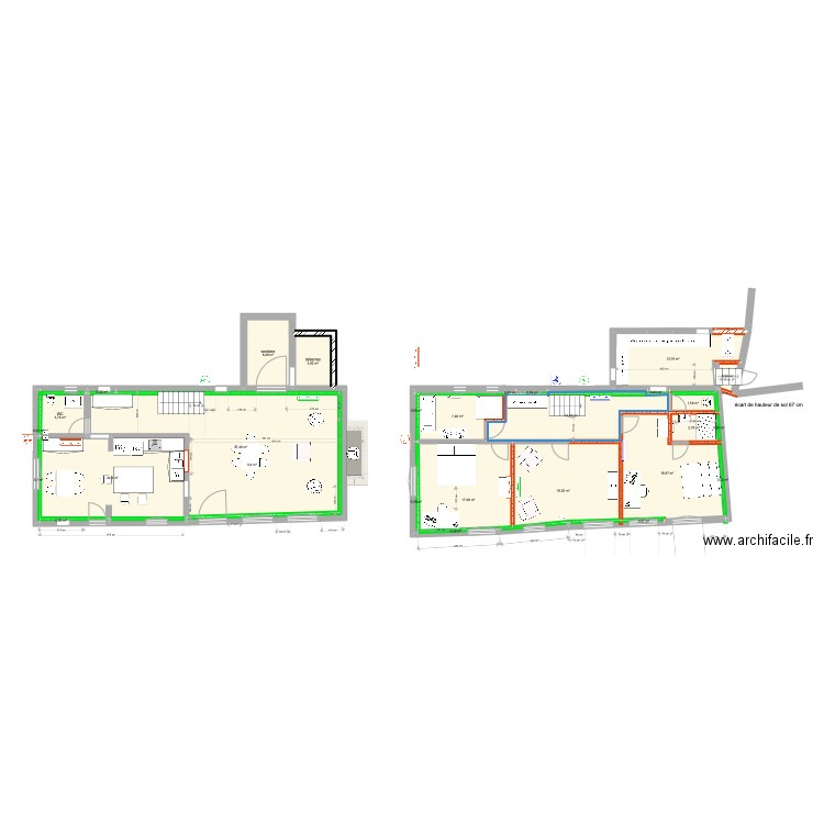 petite maison 3 avril. Plan de 28 pièces et 181 m2