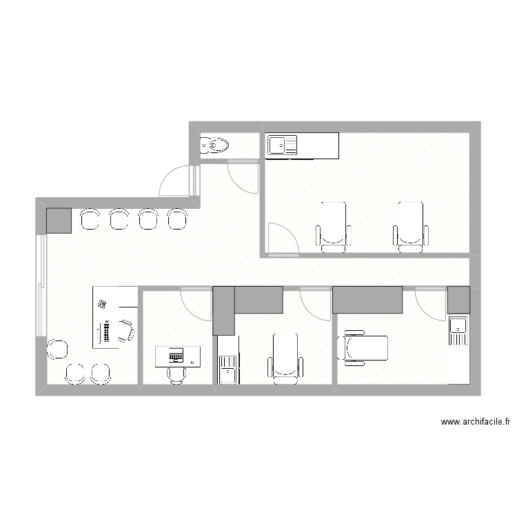 MAUD CANNES. Plan de 6 pièces et 53 m2