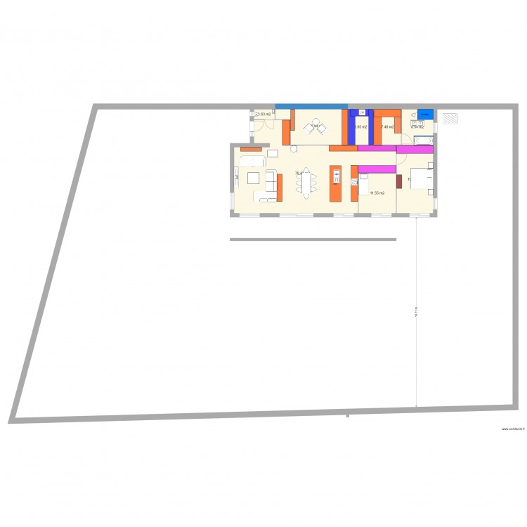 longere totale dimanche. Plan de 0 pièce et 0 m2