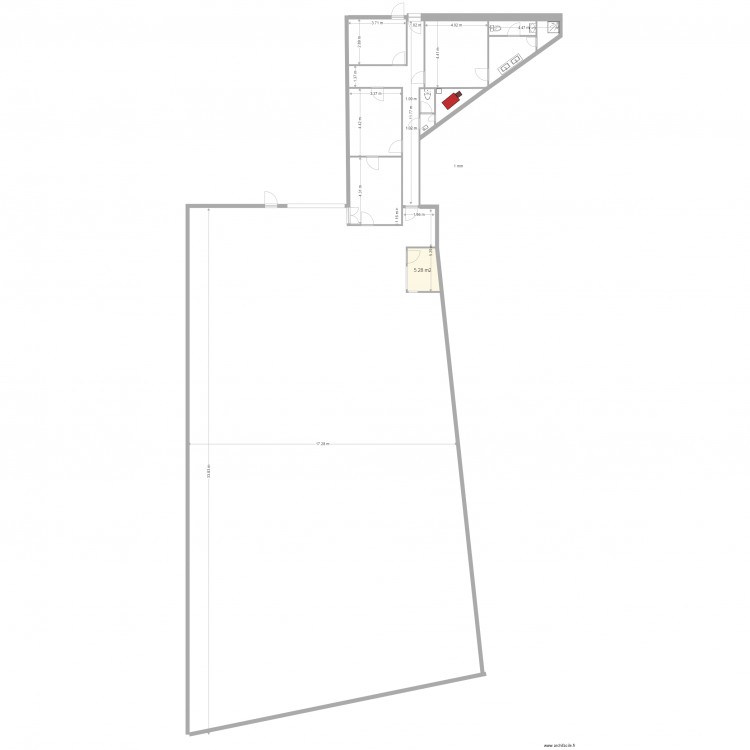 espace bureau état actuel. Plan de 0 pièce et 0 m2