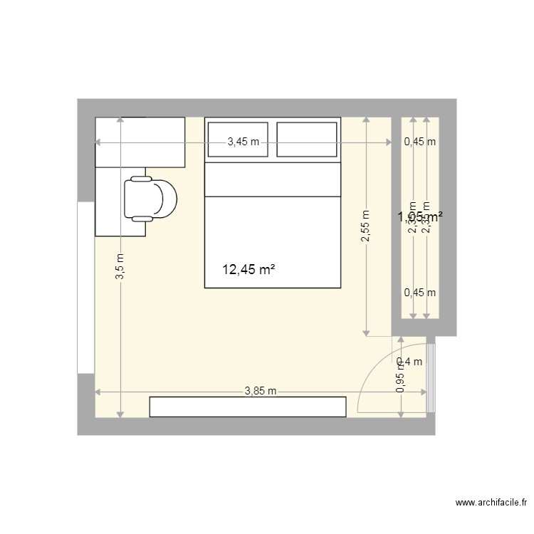 chambre valou. Plan de 0 pièce et 0 m2