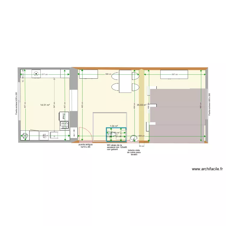 LA bajo futur WC. Plan de LA bajo futur WC. Plan de