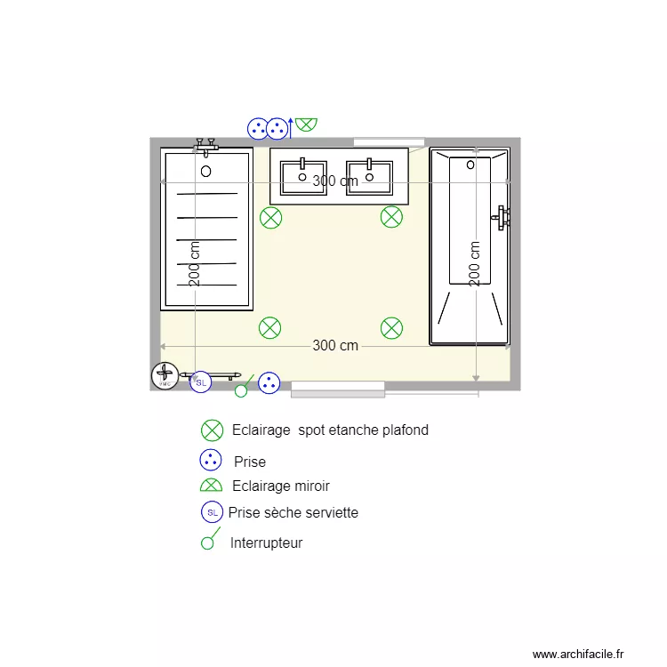 sdb atika electricite. Plan de 