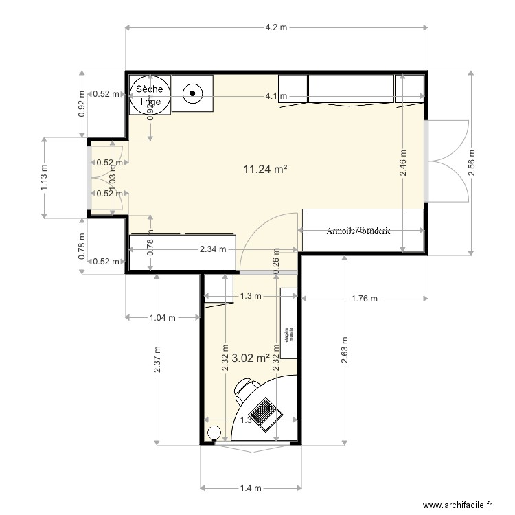 ESPACE BUANDERIE BUREAU. Plan de 0 pièce et 0 m2