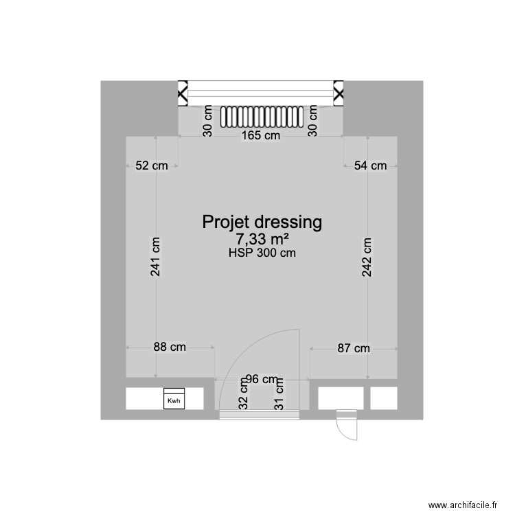 Projet dressing. Plan de 0 pièce et 0 m2