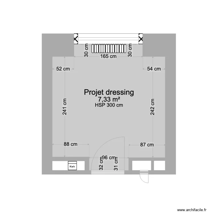 Projet dressing. Plan de 