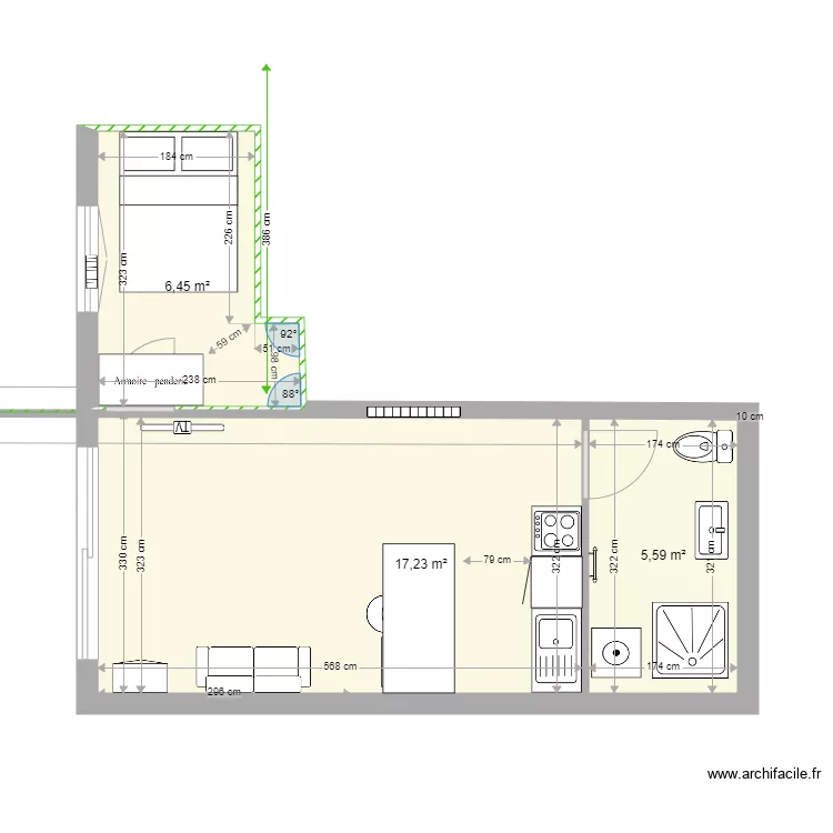 studio bas fini. Plan de 