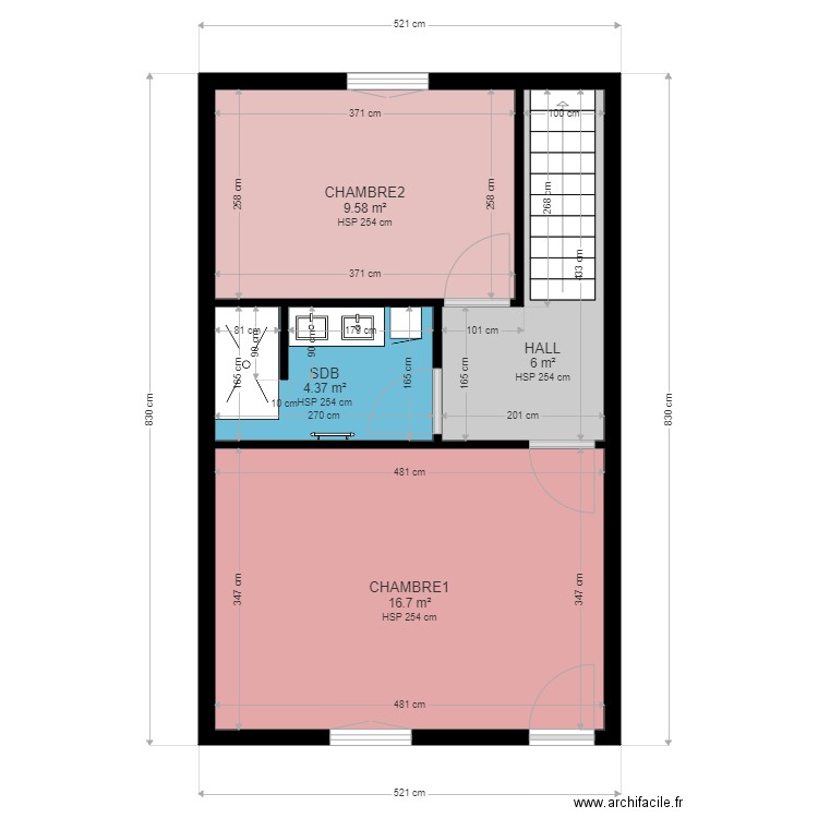 T4 DUPLEX ETAGE. Plan de 0 pièce et 0 m2