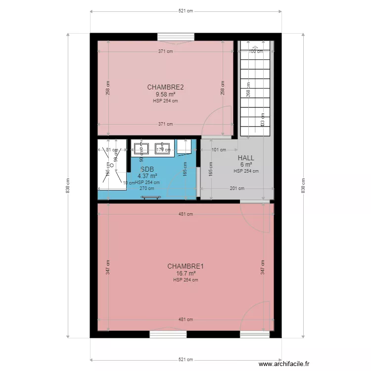 T4 DUPLEX ETAGE. Plan de 