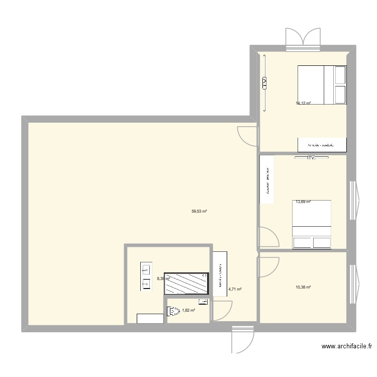 SDBok. Plan de 7 pièces et 173 m2