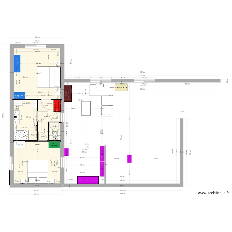Agrandissement 10-09-2023. Plan de 4 pièces et 43 m2