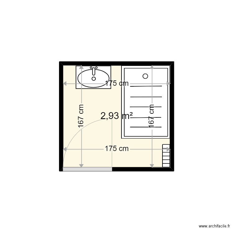 GALLET SAMUEL . Plan de 1 pièce et 3 m2