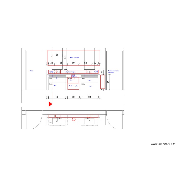 amenagement sdb chambre parentale 1123. Plan de 0 pièce et 0 m2