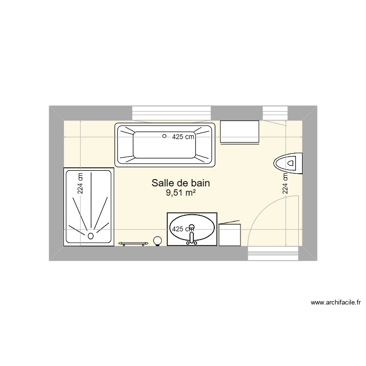 Plan Salle De Bain 10m2 Rectangulaire