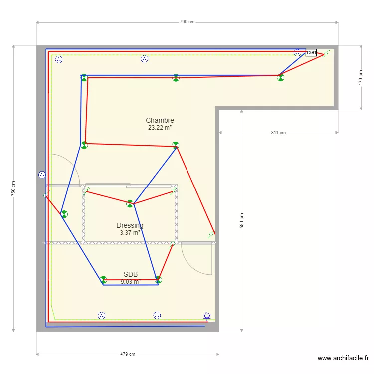 Plan &eacute;lecticit&eacute; chantier boisset. Plan de 