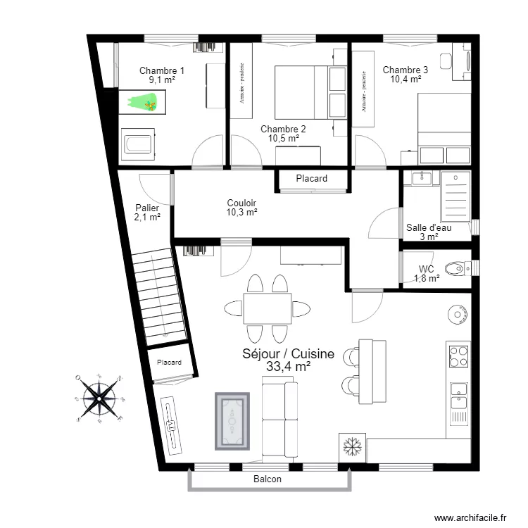 410663 LE LOUP. Plan de 