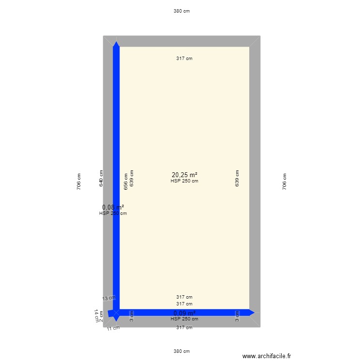 FR LETUPPE. Plan de 3 pièces et 20 m2