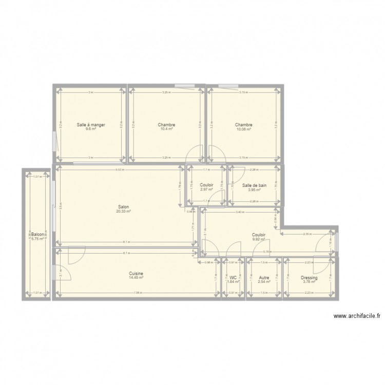 Plan appt Joc. Plan de 12 pièces et 95 m2