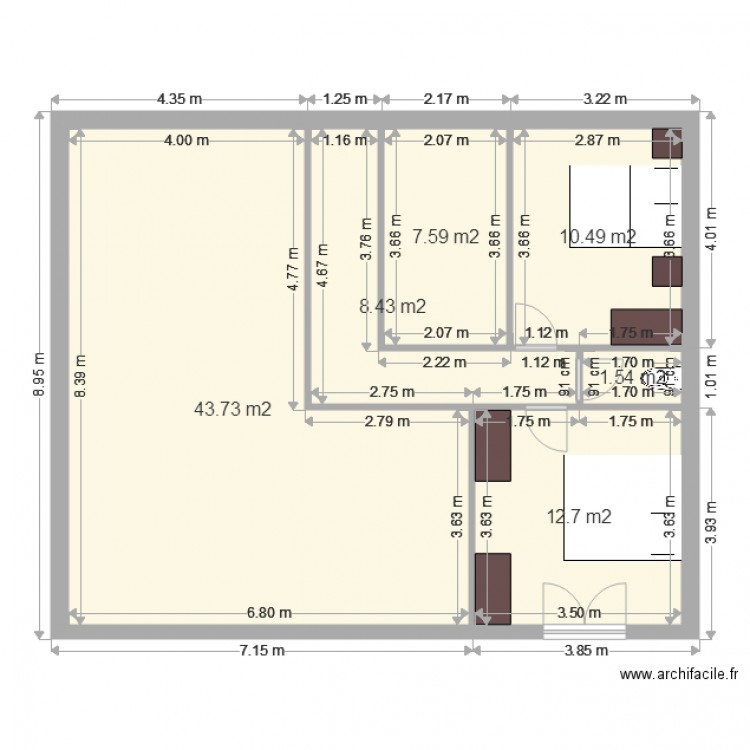 Taille Maison initiale1. Plan de 0 pièce et 0 m2