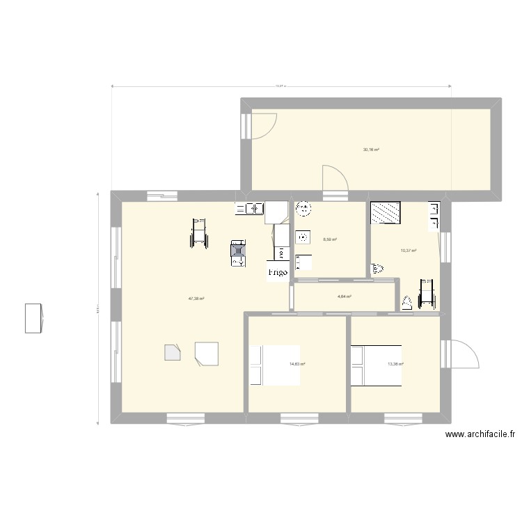 maison paille3. Plan de 7 pièces et 129 m2