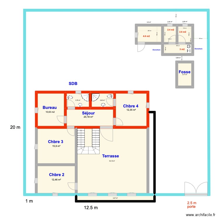plan  1er étage 29 juill 22. Plan de 0 pièce et 0 m2