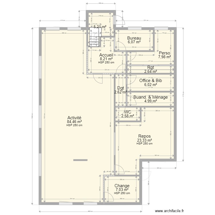 78 TRAPPES 42 LECLERC PROJET PMI ArL 180622. Plan de 24 pièces et 323 m2