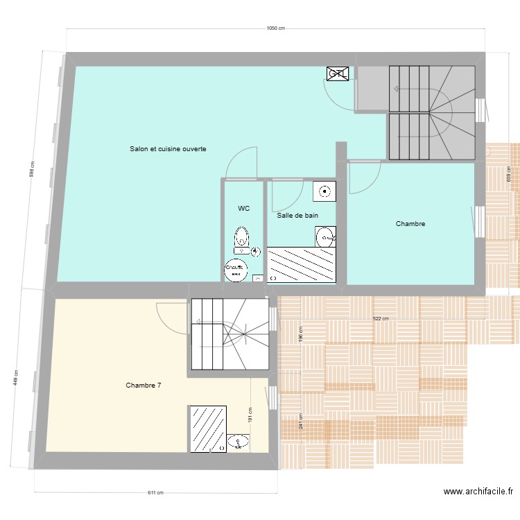 Plan des 2 appartements. Plan de 0 pièce et 0 m2