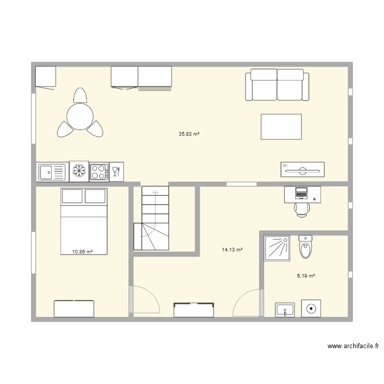 PLAN NR 2 QUAI. Plan de 4 pièces et 67 m2