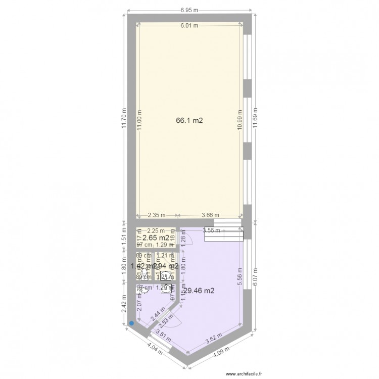 wc handicapés. Plan de 0 pièce et 0 m2