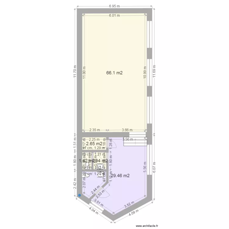 wc handicap&eacute;s. Plan de 