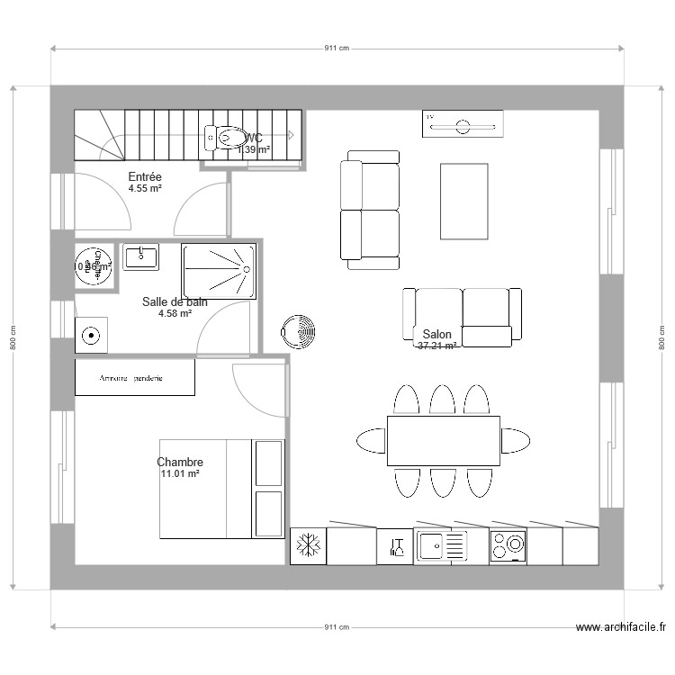 4 chambres sdb nord agrandie. Plan de 0 pièce et 0 m2