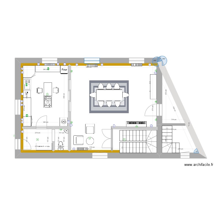 1er Etage ST Epain -  Cuisine. Plan de 5 pièces et 98 m2