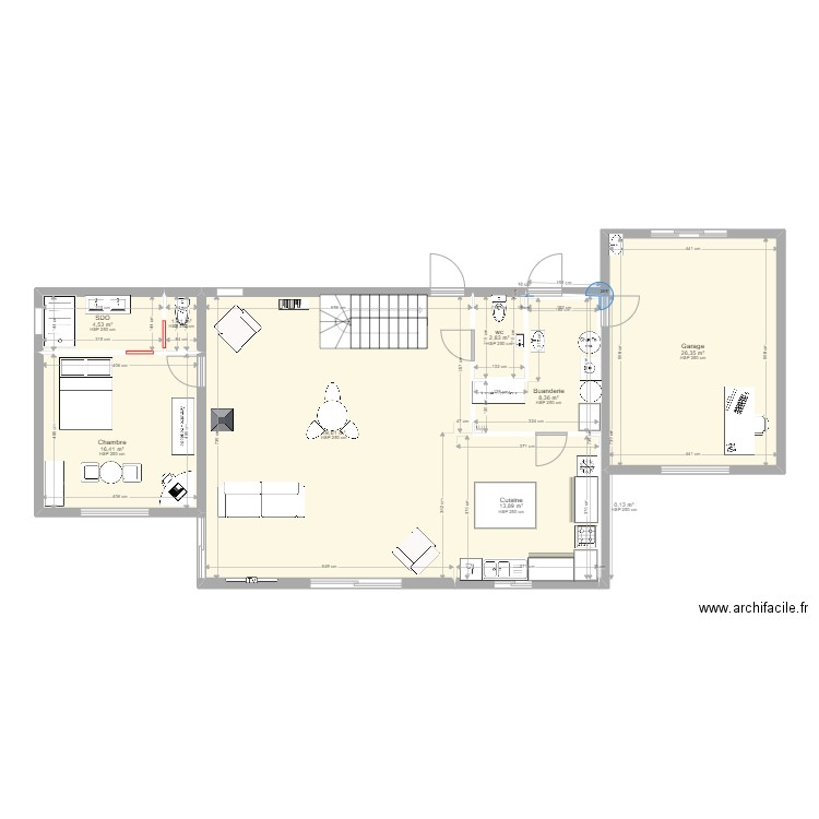 Version4. Plan de 9 pièces et 123 m2