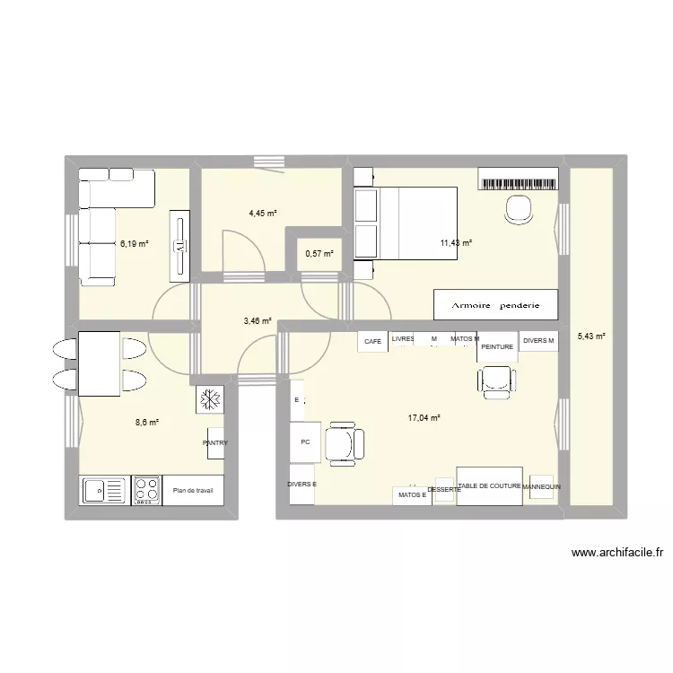 new home. Plan de 8  et 57 m²