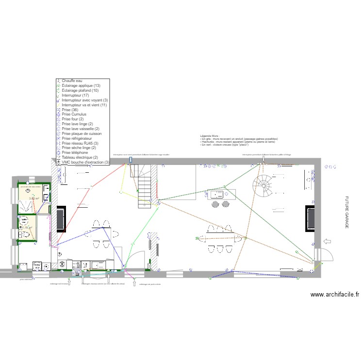 RDC electricite 1. Plan de 2 pièces et 6 m2