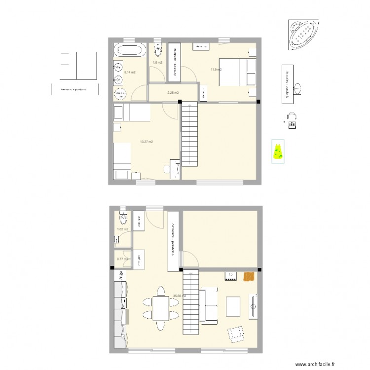 appart philippe trames 2x3m 3. Plan de 0 pièce et 0 m2