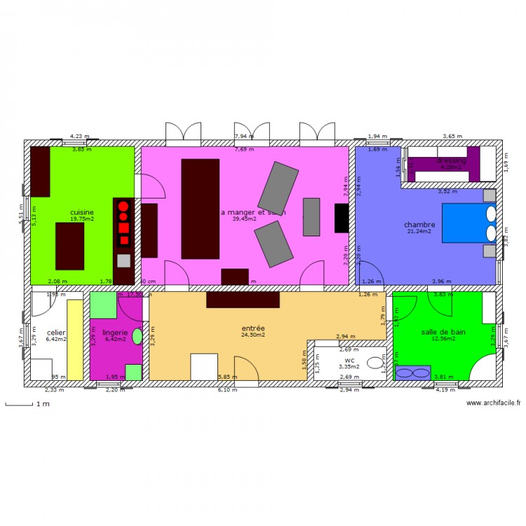 plan rdc maison 3 fini. Plan de 0 pièce et 0 m2