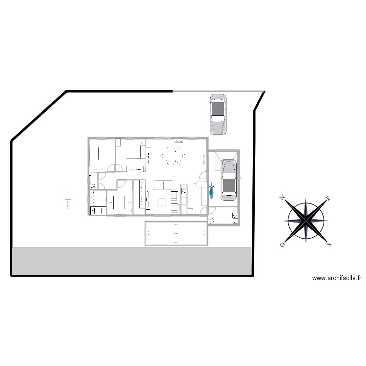 PLAN TERRAIN MAISON  MEES. Plan de 1 pièce et 16 m2