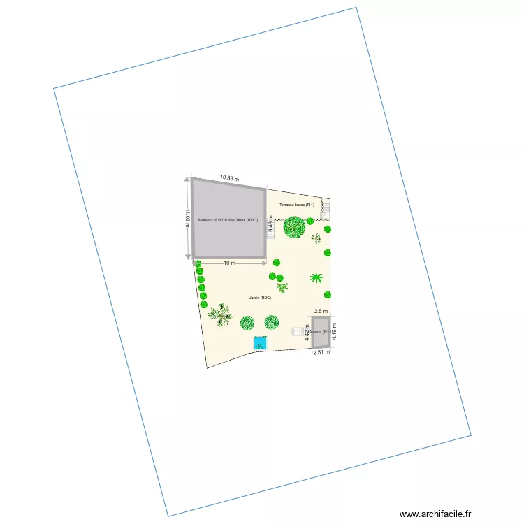 Plan de masse 16 CH des Tines. Plan de 